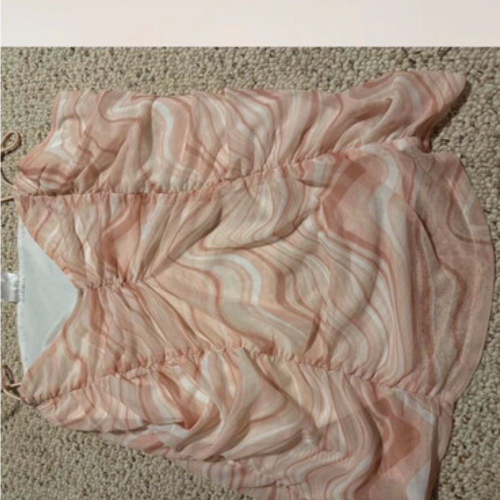 Adidas Peach and White Striped Top